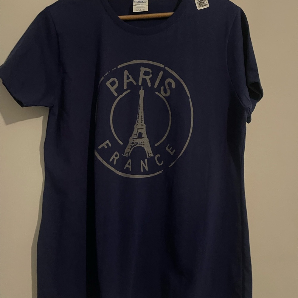 Navy Paris France Graphic T-Shirt